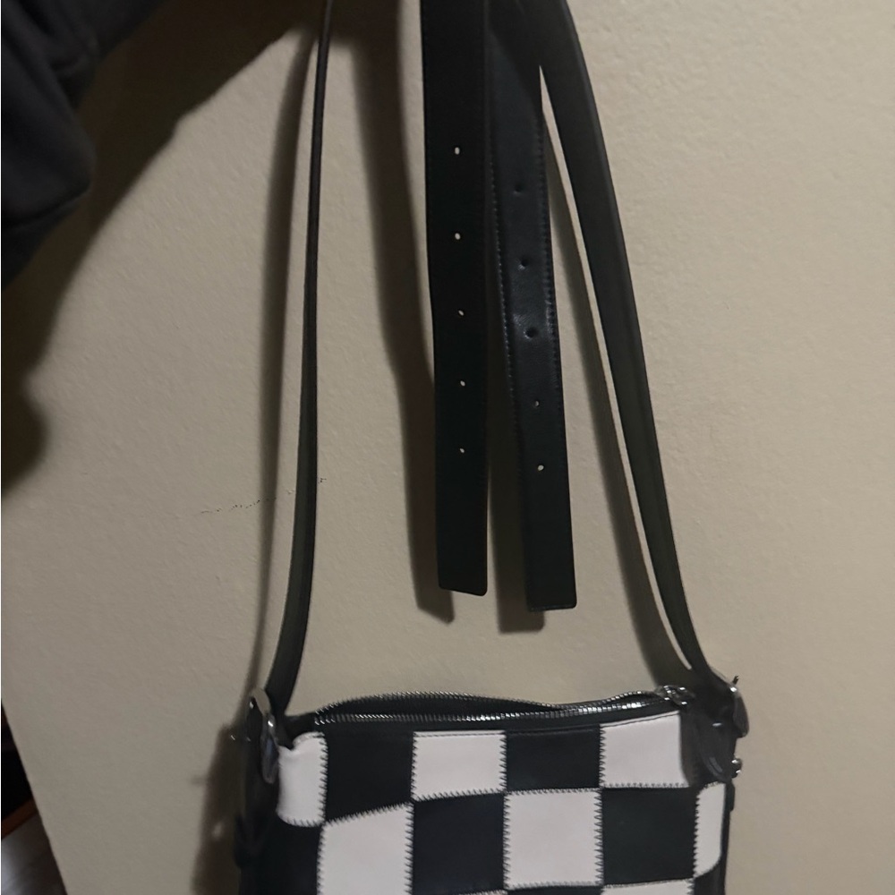 Alter/Ego Small Slouchy Shoulder Bag In Checkerboard Upcrafted Leather - Picture 11 of 12